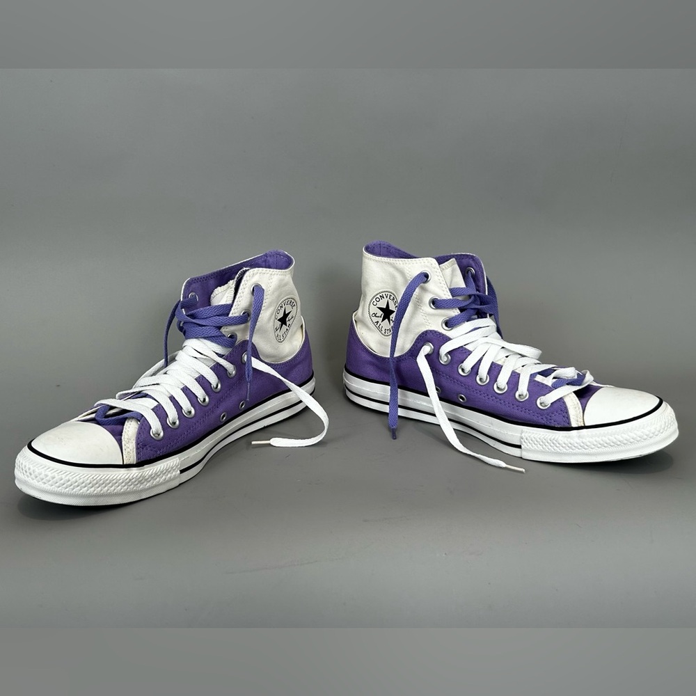 New Unworn Vintage Authentic Converse Purple & White High-Tops/Low-Top TwoTone
